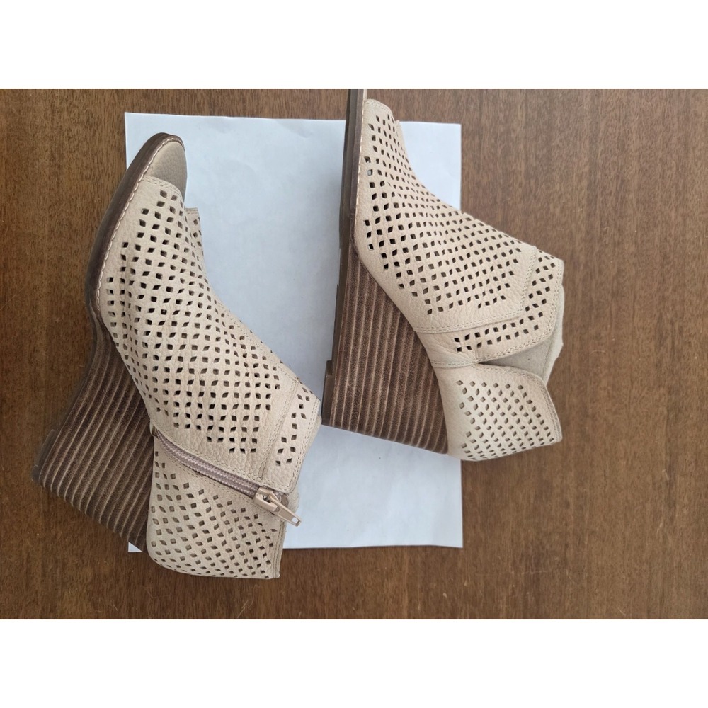 Lucky Brand Jazley Wedge Open Toe‎ Booties Women's 6.5m Perforated - Picture 10 of 12